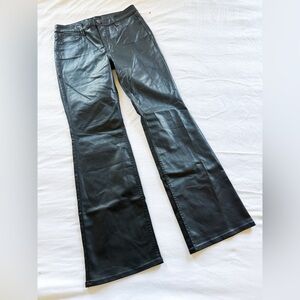 White House Black Market Faux Leather High Rise Bootcut Pants- Size 12 Black-NWT